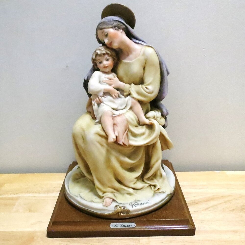 Giuseppe Armani Mother Mary And Jesus Child Figurine Capodimonte Style 11.25"